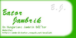 bator jambrik business card